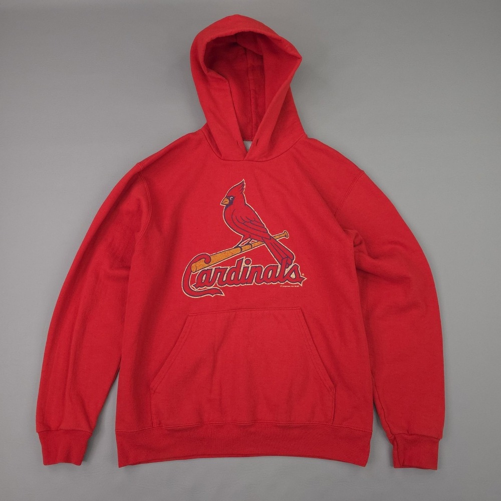 St. Louis Cardinals Hoodie Sweatshirt Mens Medium Red MLB Baseball Genuine